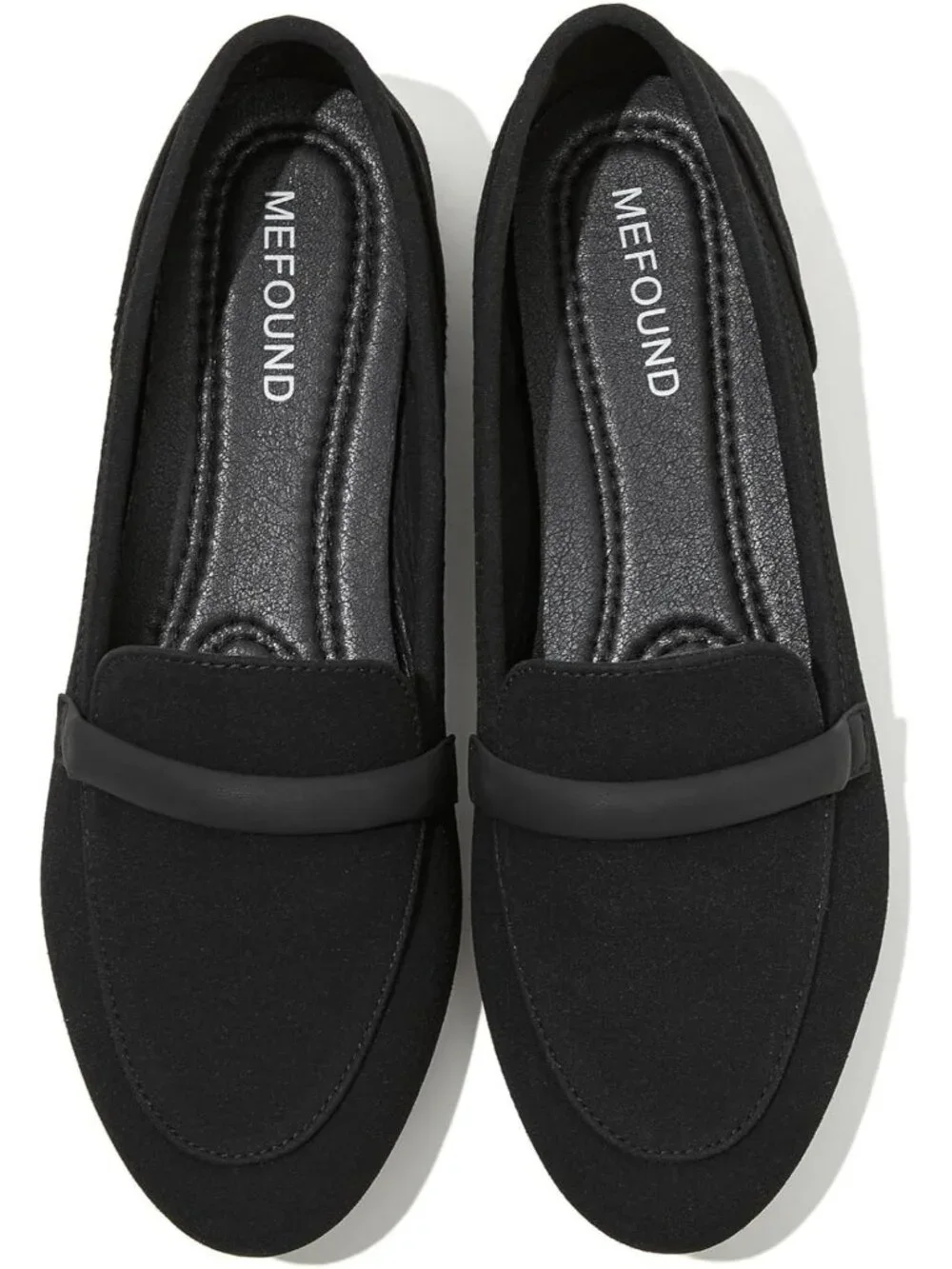 Women's Black Faux Leather Slip on Shoes Runs Small Ballet Flats Comfortable